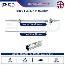 2 x Laparoscopy Suction Irrigation Cannula with 5mm & 10mm Side Valve