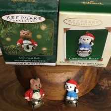 Vtg Hallmark Keepsake Christmas Bell Jingle Dog Bear Ornament Series 2001 2005