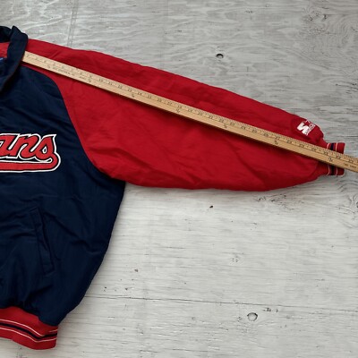 Vintage 90s MLB starter Cleveland Indians Dugout Baseball Jacket