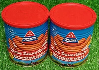 (22,38 /kg) 2x Metten dicke Sauerländer Bockwurst 5 Stück 400g Dose Versand0 