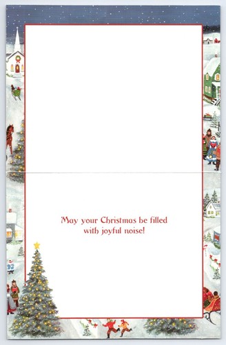 SILENT NIGHT VILLAGE MARY SINGLETON Lang Christmas Greeting Card w Envelope MG12 - Picture 2 of 3