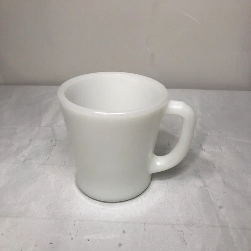 Vintage Fire King White Milk Glass Coffee Mug Cup D Handle USA
