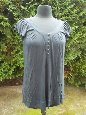 Chemisier long tunique petite manche viscose/soie noir Tommy Hilfiger L 40 - Photo 1/4