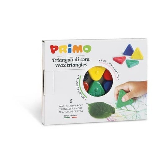 Triangoli di cera Primo 5 mm in conf. da 6 colori assortiti 074TRI6