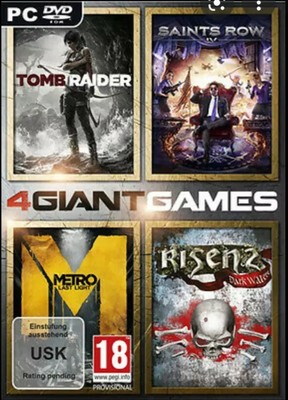PC 4 Giant Games Tomb Raider + Saints Row IV 4 + Metro: Last Light + Risen 2 NEU