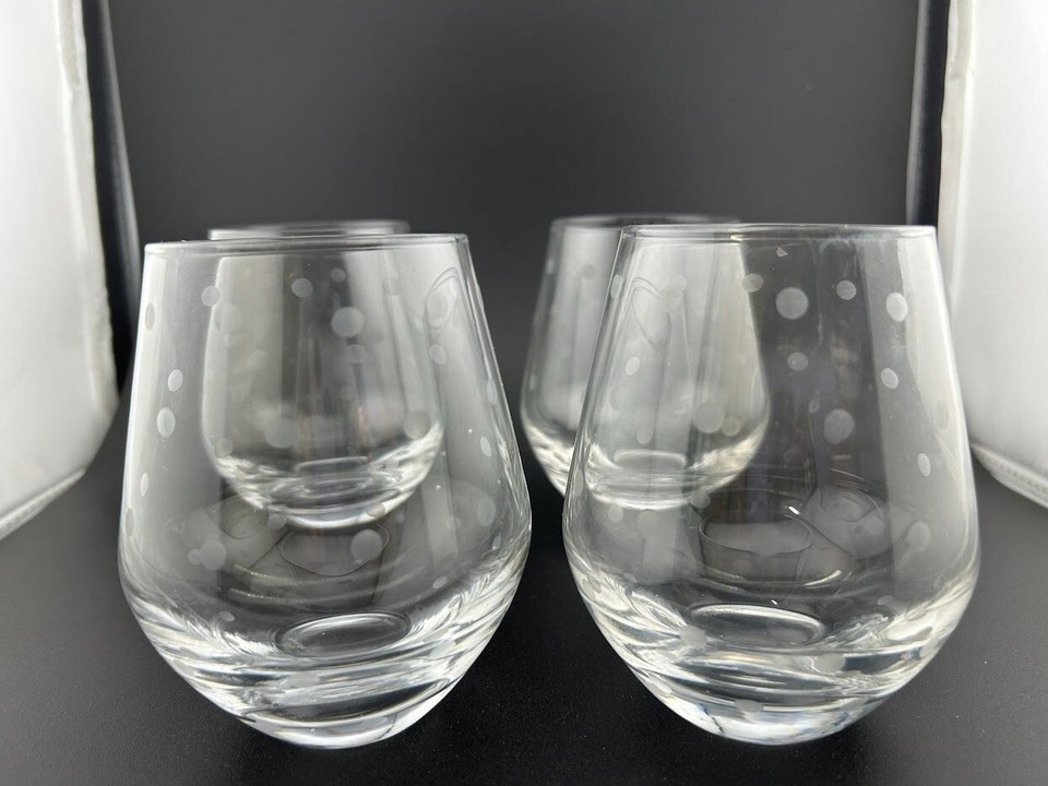 Kate Spade New York Larabee Dot Stemless Wine Glasses Set Of 4 Lenox 12 oz. eBay