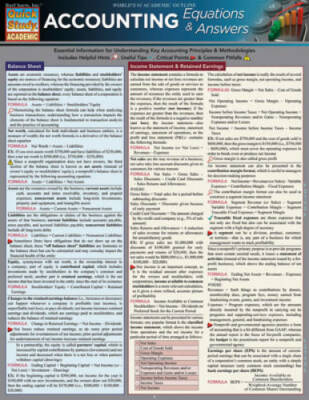 Accounting Equations & Answers - Pamphlet By BarCharts, Inc. - GOOD