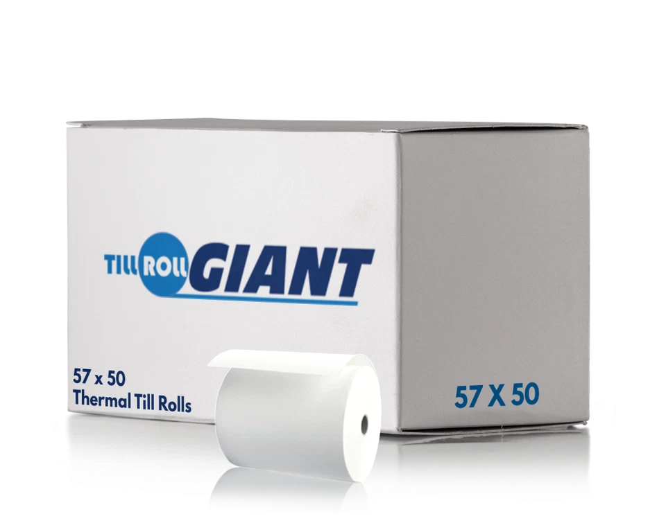 TILL ROLL GIANT 20 Rolls 57x50 Clover Mini/Mobile Thermal Receipt Paper Till Rolls FAST N FREE