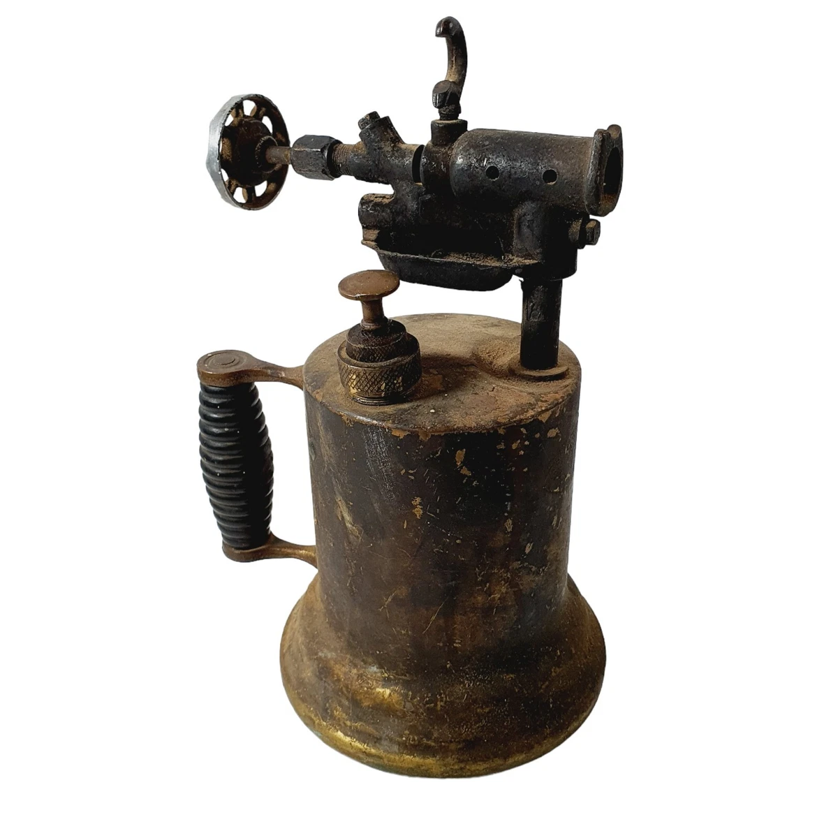 Vintage Brass Blow Torch Collectible Prop Old Rustic Gas Burner