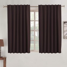 Blackout Curtain for Living Room Thermal Insulated 52"W x 45"L Chocolate Brown