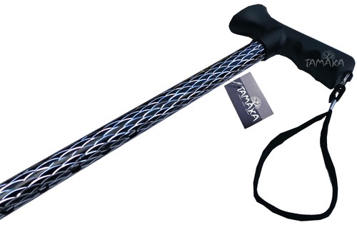 TAMAKA® Ladies Engraved Black Etched Adjustable Walking Stick Cane Gel Soft Grip - Picture 6 of 13