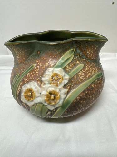 Vtg Roseville Jonquil 1931 Vintage Arts And Crafts Pottery Crocus Pot Vase 93-4”