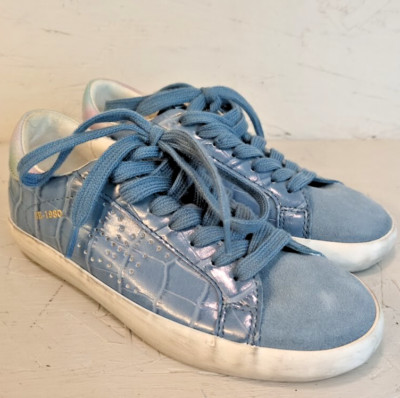 Sam Edelman Girls Aubrie Kids Mini Sneakers Blue Shoes Tie Little Kids 12 M