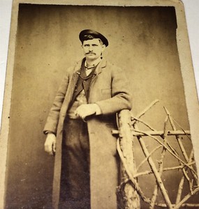 Antique-Victorian-American-Tough-Gent-Long-Coat-York-Springs-PA-CDV-Photo-US
