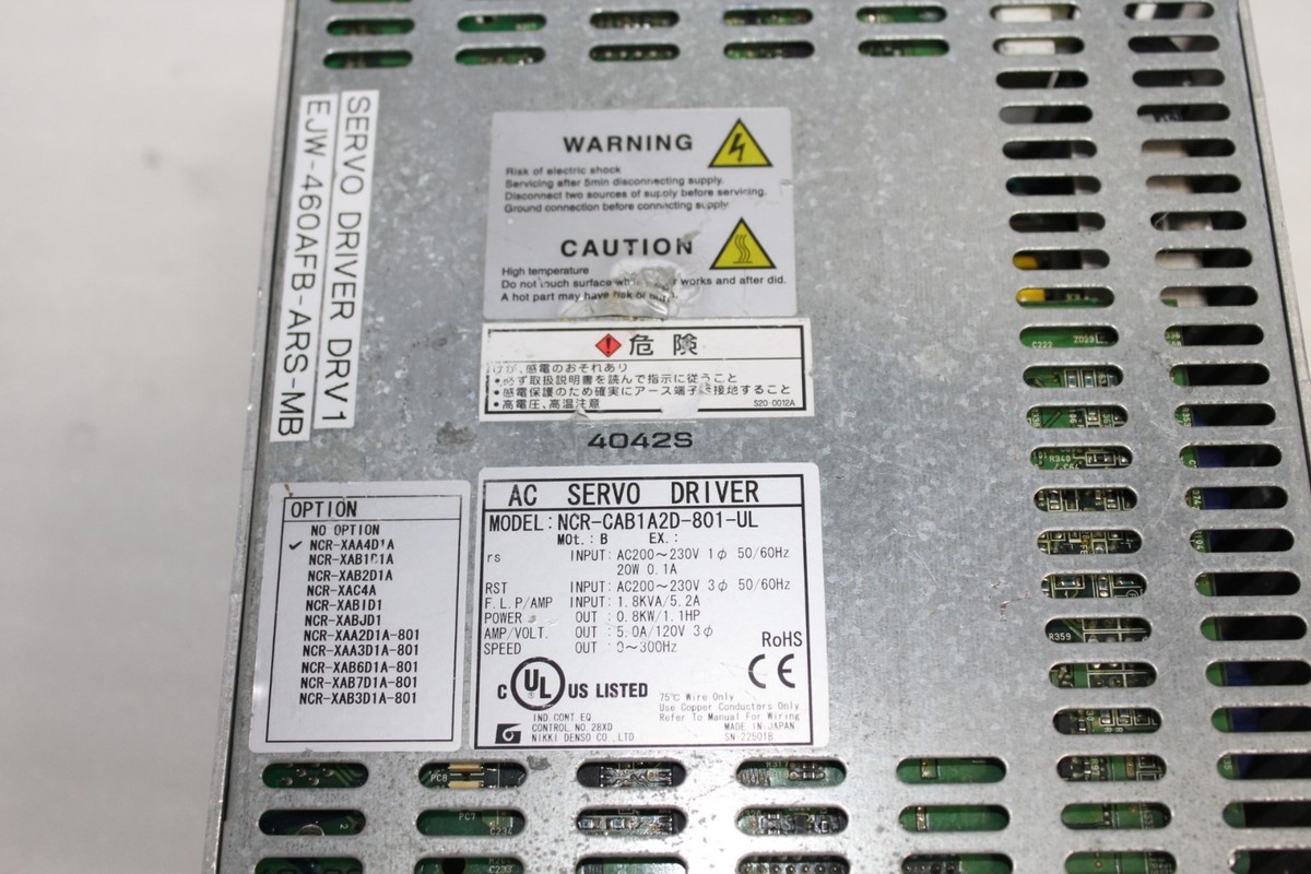 NIKKI DENSO NCR-CAB1A2D-801-UL AC Servo Drive | eBay
