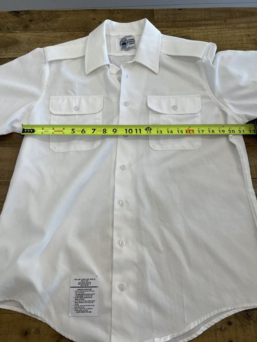 Defense Logistics Agency Herren Kleid Weiß 521 Hemd Kurzarm Gr. 16 1/2 C - Bild 8 von 8