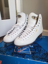 Riedell White Ice Skates Model 121 Quest Blades Med 4 Women/Girls