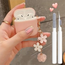 Cute Pink Case for Airpods 2nd/1st Generation Cover for Girl Women with Pom p...