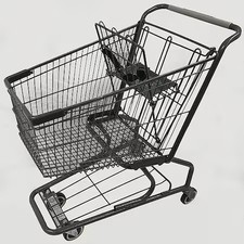 Wire Shopping Cart, Dark Gray, 300 Lb Cap.,  Wmp-090L-Ec