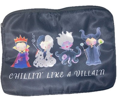 Disney Villains ''Chillin' Like a Villain'' zippered pouch Black 13/10 Inches