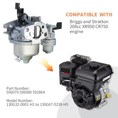 Serbatoio Benzina Per Motore Briggs & Stratton CR950 CR750 208cc 163cc – Ricambio Metallo