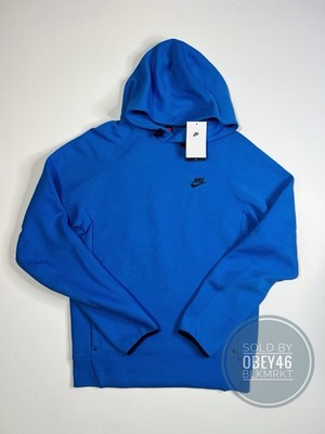 Nike Air Sportswear Tech Fleece Blue Knit Pullover Hoodie FB8016-435 Size M-Tall