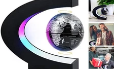 Magnetic Levitating Globe with LED Light, Cool Tech Gift for Men Father Black