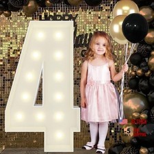Marquee Light Up Numbers Pre-Cut Frame Giant Marquee Numbers 4, 4FT Number 4