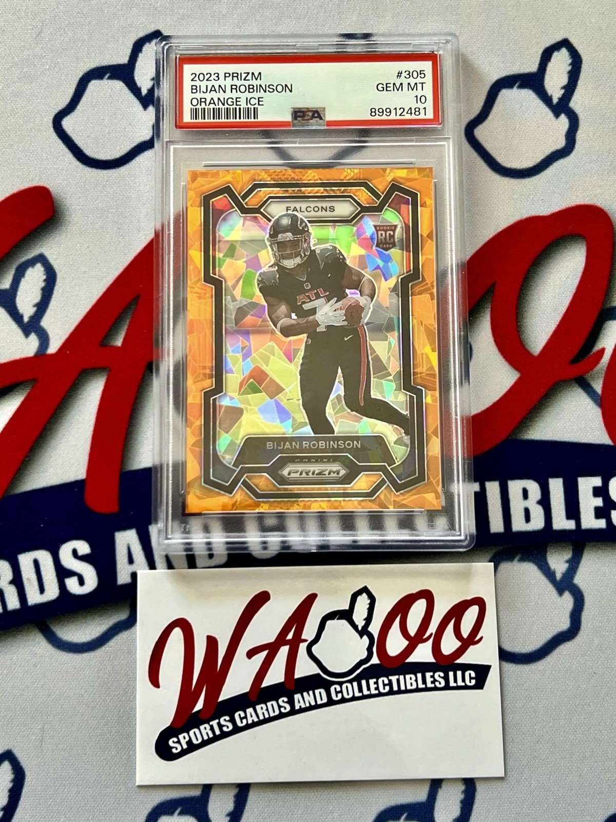2023 PANINI PRIZM ORANGE ICE #305 BIJAN ROBINSON ROOKIE RC PSA 10
