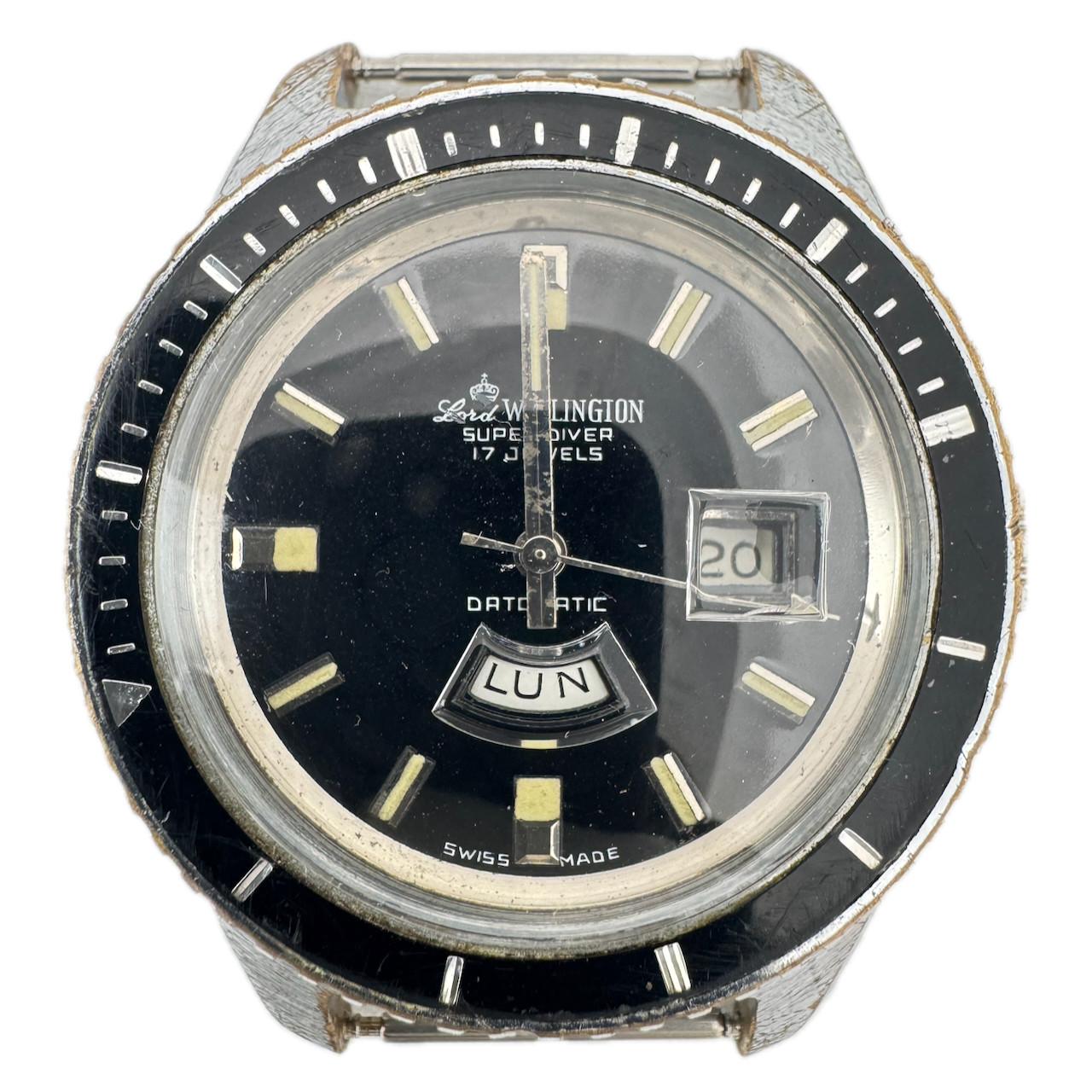 Vintage 40mm Lord Wellington Super Diver Datomatic Men's Mechanical Wristwatch