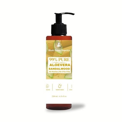 Blush Bunny Aloe Vera Sandalwood Gel 99% Pure Oil Acne Skin Care 200ml