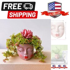 Handcrafted Head Planter Pot Lady Face Planters Cute Flower Pot for Succulent...