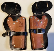 Two Vintage Leather Toy Holsters, Roy Rogers Double R "RR" Embossed. 6-1/2" Long