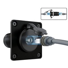 Waterproof RJ45 Pass Through Socket for Starlink Gen3 - Aluminum Panel Mount