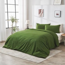DOZ 100 GOTS Certified Organic Cotton Duvet Cover Set, Classic Crisp Percale...