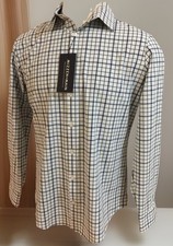 NWT Men Mizzen+Main L Trim Leeward Long Sleeve L/S Shirt Navy Aqua Sport Shirt