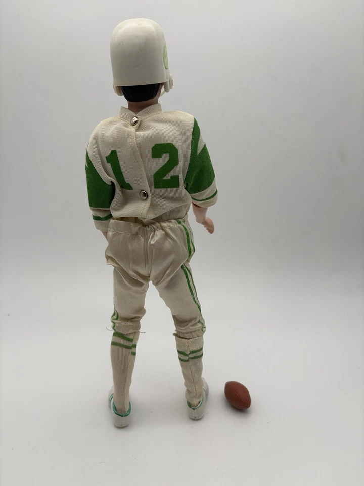 Figura de muñeca de mariscal de campo de fútbol americano vintage 1970 Mego Broadway Joe Namath Jets Foto 4 de 4