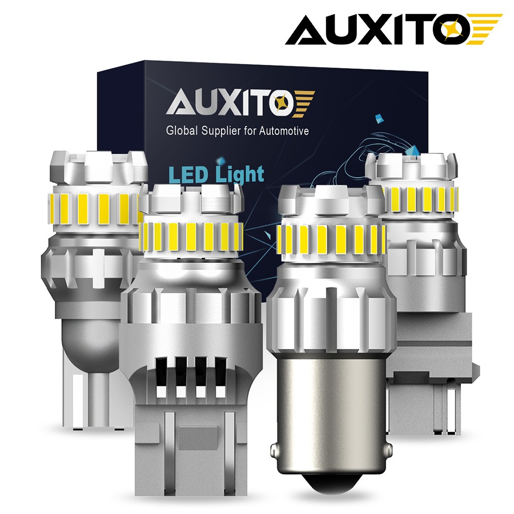 7443 7440 LED Red Strobe Flash Blinking Brake Stop Tail Parking Light Bulbs 3157