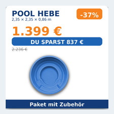 GFK Pool 2,35x2,35x0,86 Schwimmbecken, Fertigbecken, Gartenpool Einbaubecken SET