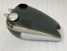 Bsa B31 Black Paint Chrome Plated Steel Petrol Gas Fuel Tank Cap Fit For