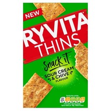 Ryvita Thins Snack It Sour Cream and Chive Flavour 125g