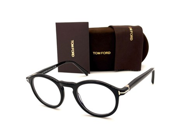 #ad Tom Ford FT5979 B 001 Black Blue Block Clear Lens 49mm Eyeglasses $157.95
