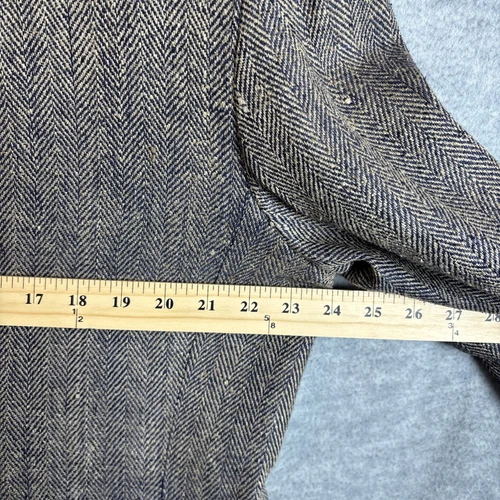 Lands End Vintage Tweed Jacket 44R Brown Herringbone Blazer 100% Silk Sport Coat - Picture 16 of 22