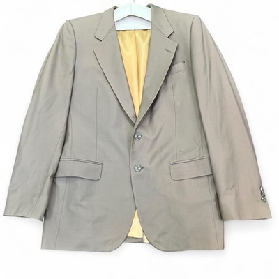 Neiman Marcus Men's Beige Wool Suit Jacket Single-Breasted Two-Button