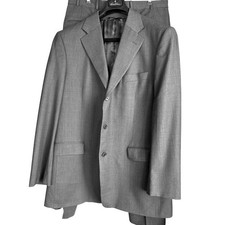 Brooks Brothers VTG Mens Grey Pinstripe 3 Button Wool Suit Set Blazer Trousers