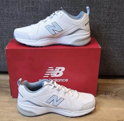 New Balance 608 Men s Low Top Athletic Sneakers Lace-Up Wide White Blue Gray