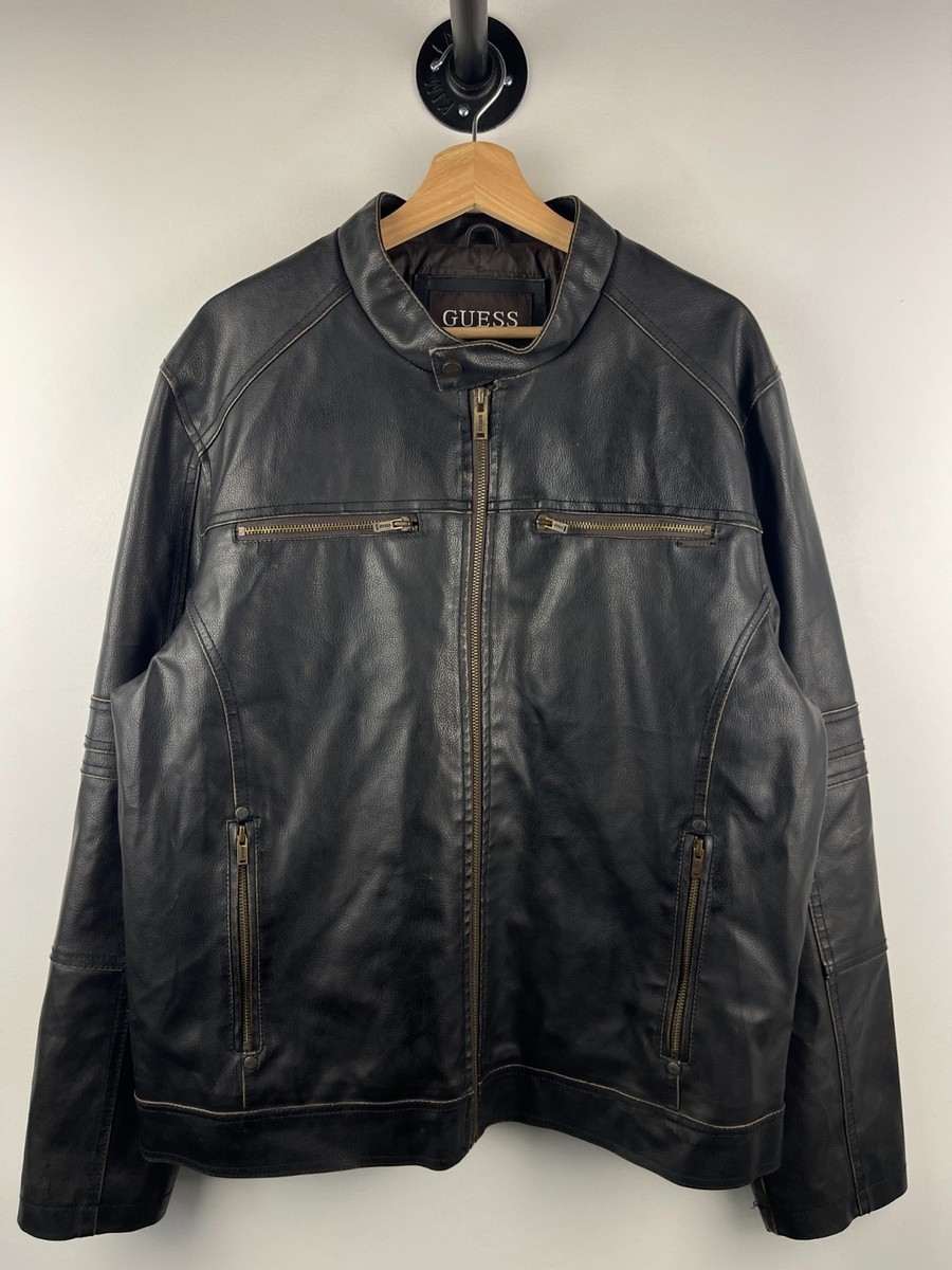 80s GUESS レザージャケット 本革 vintage GUESS - 希少 GUESS 80s ワッペン 本革 レザージャケット