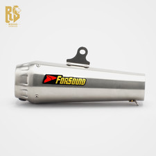 Universal Motorcycle Exhaust 38–51mm Silver Stainless Steel Muffler Performance