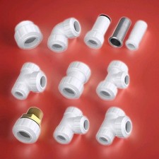 x2 pk Push Fittings  15mm keyplumb  Poly Pipe Plumbing Adaptors | WRAS Approved