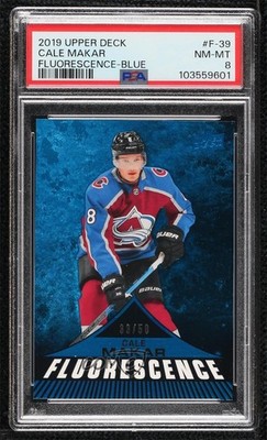 2019-20 Upper Deck Fluorescence Blue 33/50 Cale Makar #F-39 PSA 8 Rookie RC 00ru